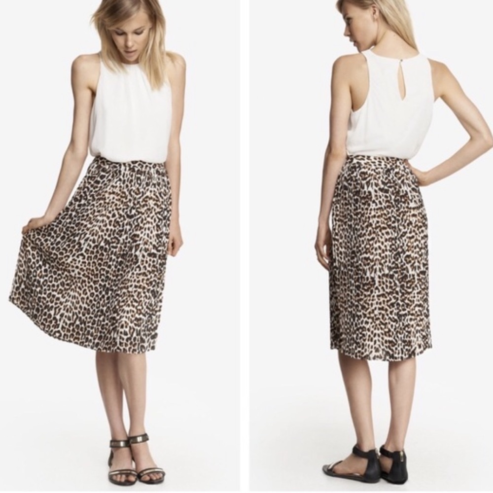 NWT Express | Cheetah midi skirt